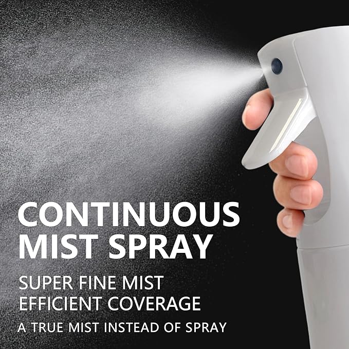 Spray Bottle for Hair Continuous Ultra Fine Mist (200ml) 360° Multi Spray Bottle for Plants, Cleaning, Skin Care Leakproof & Durable 1 Pack