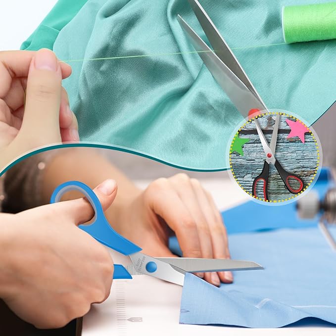 Scissors Bulk 6 Packs,8" Multipurpose Heavy Duty Sharp Scissors,Stainless Steel Sewing Craft Shears for Home Office High/Middle School, Xnluothsk