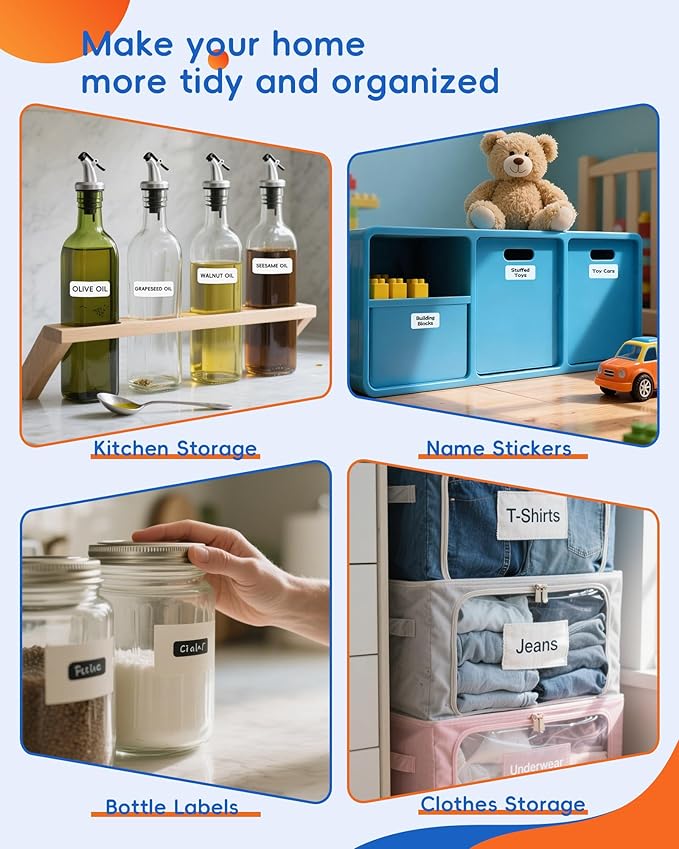 Label Maker Machine with Tape, D11s Bluetooth Label Maker Waterproof Labels, Portable Mini Label Printer with Various Templates for Home Office School, White