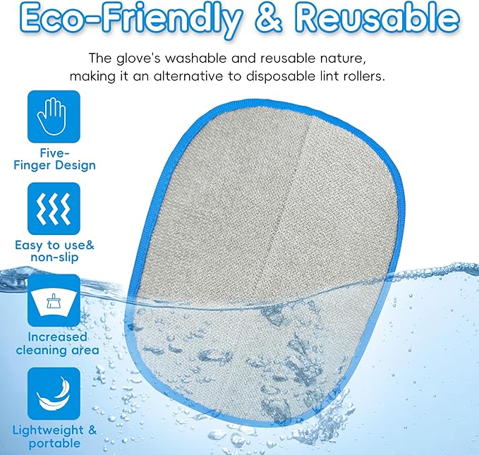 YOSEPATI Thickened Ectrostatic Pet Hair Removal Glove for Cat & Dog, Upgraded Five-Finger Reusable Magic Brush Pet Hair Remover Tool for Couch, Clothing, Carpet & Car Seat, Cat Grooming Gloves