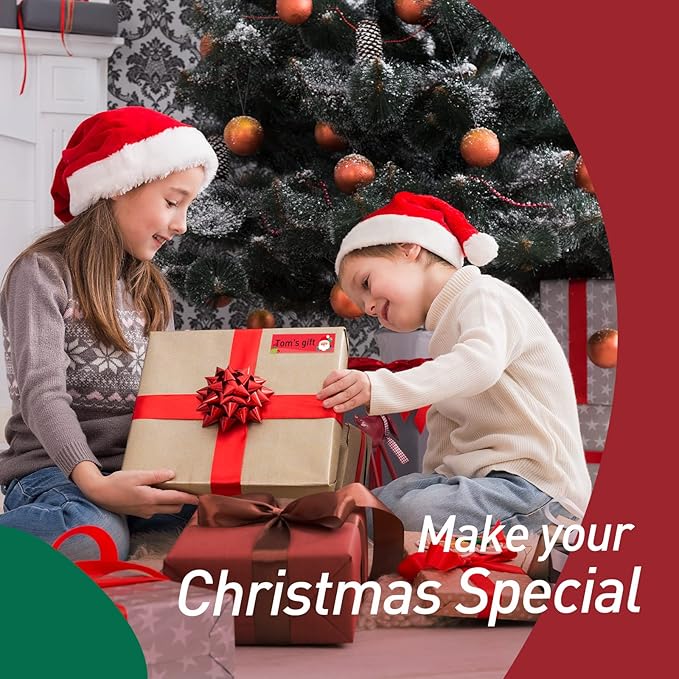 NIIMBOT Thermal Label Stickers (0.55''x1.96'') 130 Sheets/Roll with Christmas Elements, Personalized Refill Tape for D11/D110/D101 Label Makers, Waterproof