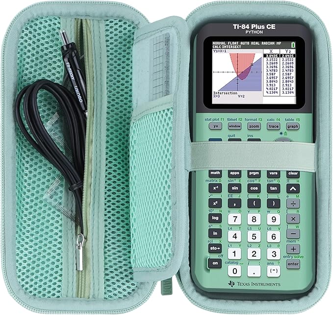 Hard Case Replacement for Texas Instruments TI-84 Plus CE/TI-84 Plus/TI-Nspire CX II CAS/TI-Nspire CX II/TI-83 Plus/TI-89 Titanium/TI-85 / TI-86 Color Graphing Calculator (Pale Green Case)