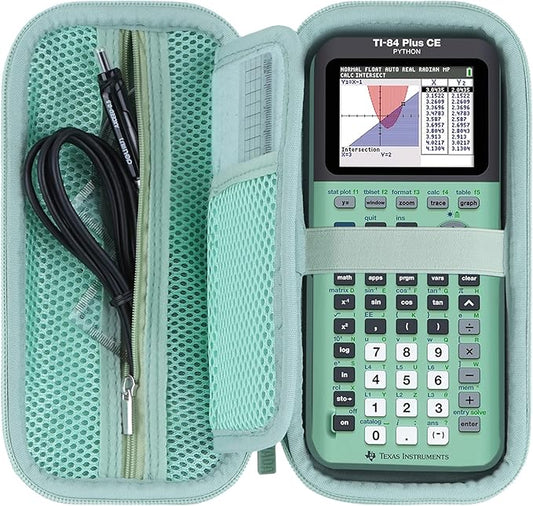 Hard Case Replacement for Texas Instruments TI-84 Plus CE/TI-84 Plus/TI-Nspire CX II CAS/TI-Nspire CX II/TI-83 Plus/TI-89 Titanium/TI-85 / TI-86 Color Graphing Calculator (Pale Green Case)