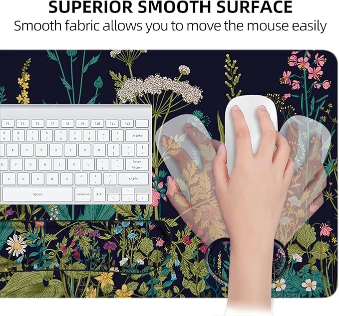 LATEEFAH Desk Mat, Mouse Pad with Wrist Rest, 4-in-1 Large Mouse Pads for Desk, Ergonomic Mouse Pad and Keyboard Wrist Rest Gaming Keyboard Mat for Office, Home