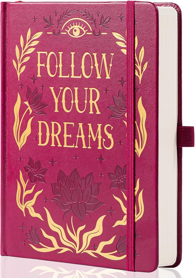 Bullet Dotted Notebook for Women Men, 190 Numbered Pages Journal, A5 Butterfly Floral Journals for Writing, Aesthetic Notebooks, Work School Note Taking, 5.4" x 8.4"