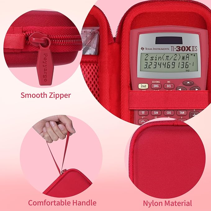 Case Compatible with Texas Instruments TI-30XIIS TI-30XS TI-30Xa TI-36X Pro Scientific Calculator (Case Only) - Red