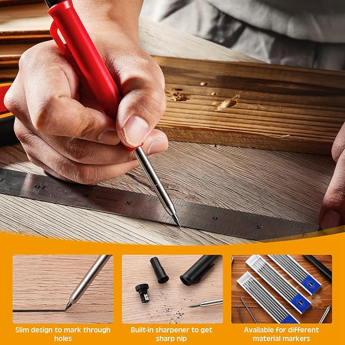 Zhehao 120 Pieces 2.8 mm Carpenter Pencils Lead Refills HB Refill for Construction Pencils Refills Mechanical for Writing Drawing Drafting Woodworking Construction(Black)