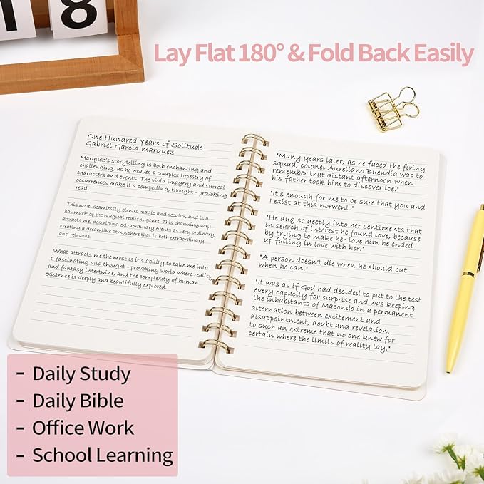 Lined Spiral Notebook College Ruled A5 Journal Book for Note Taking, 160 Pages Writing Journal for Office and Home School Supplies 5.75 x 8.125 inch (Reefblue Green Brown)