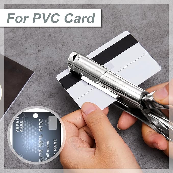 Heavy Duty Hole Punch Single One Hole Puncher Paper Hole Punch Long Reach Reduced Effort 2 Inch Deep Throat Hand Alloy Punch for ID PVC Cards 5 Inch Tall 25 Sheet Capacity(1 Pc,1/8 Inch Hole)