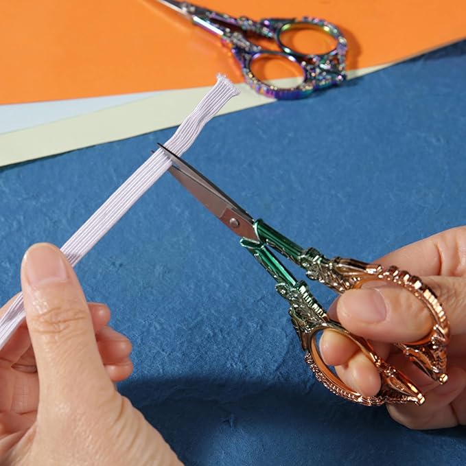 Small Embroidery Scissors with Cover -Cute and Comfortable handles with Sturdy and Sharp Tips for Precise Cutting, Perfect Size for Keeping in Your Sewing and Craft Supplies Kit