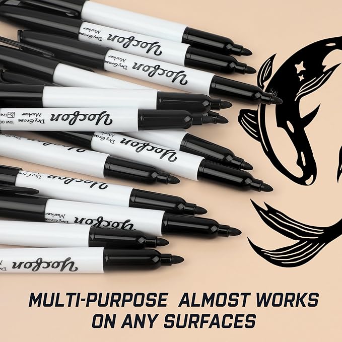 Dry Erase Markers 148 Pack, Bulk Black Whiteboard Markers With Fine Tip, Low Odor Dry Erase Markers for School Office Home