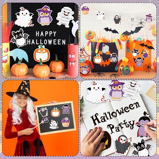 600 Halloween Sticky Notes, Cute Pumpkin Ghost Spider Memo Pads Halloween Note Pads for Trick or Treat Party Favors Home Office School Supplies