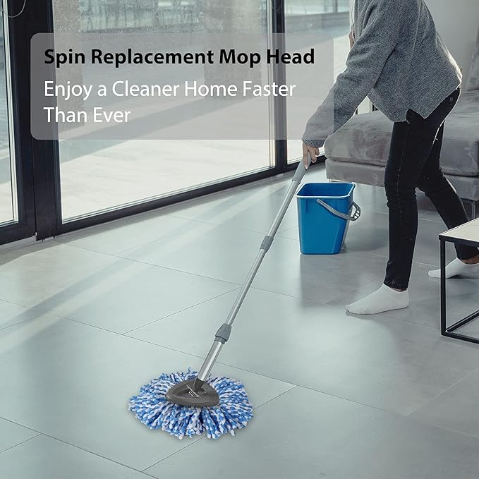 Spin Mop Replacement Head - 4 Pack RinseClean Mop Refills Compatible with O-Cedar Triangle Spin Mop, Microfiber Mop Replace Head Easy Cleaning Floor Head Mop (for 2 Tank System ONLY)