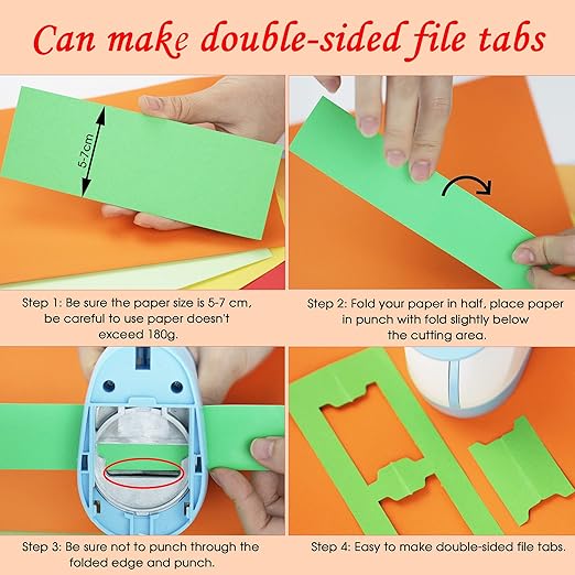 Tab Punch, Tab File Folder Punch 2 inch for Planner Inserts, Sketchbook, Scrapbook, Note, School Book, Paper Craft Supplies…