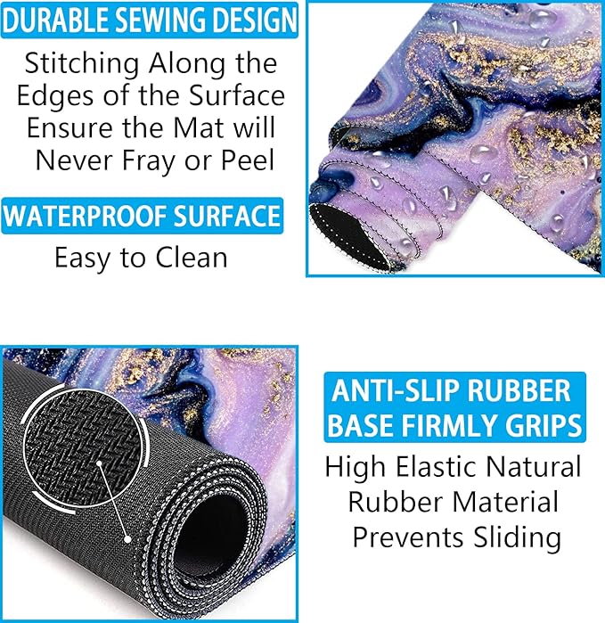 LATEEFAH Desk Mat, Mouse Pad with Wrist Rest, 4-in-1 Large Mouse Pads for Desk, Ergonomic Mouse Pad and Keyboard Wrist Rest Gaming Keyboard Mat for Office, Home