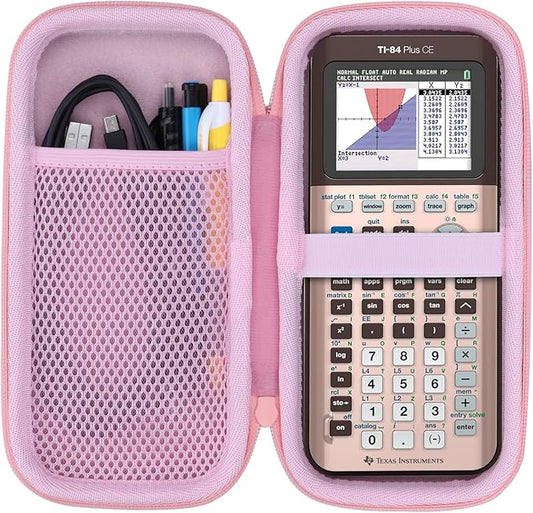 Hard Case Compatible with Texas Instruments TI-84 Plus CE/TI-84 Plus/TI-Nspire CX II CAS/TI-Nspire CX II/TI-83 Plus/TI-89 Titanium/TI-85 / TI-86 Color Graphing Calculator (Rose Gold)
