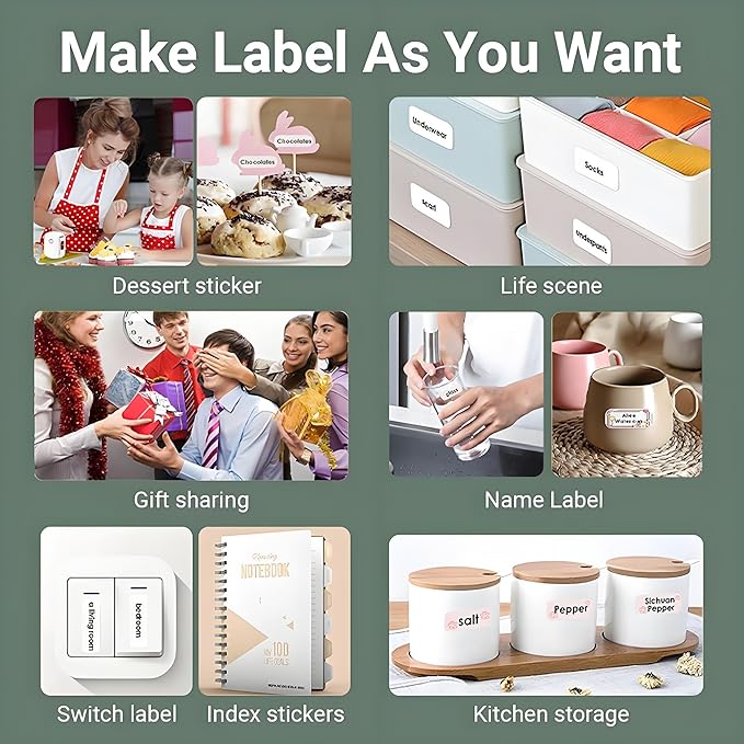 Portable Bluetooth Label Maker Machine - Pro Mini Printer with Multiple Templates, Ideal for Home, Office, and Storage Organization