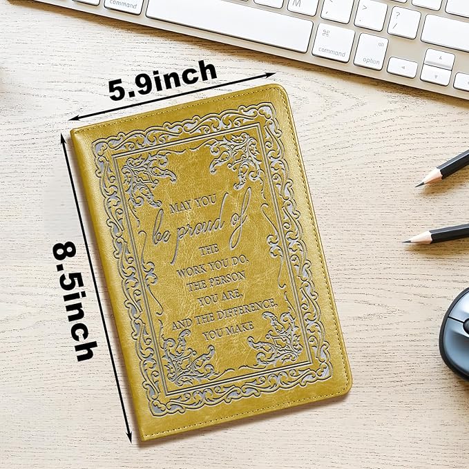 LBWCER Yellow Notebook,Journal for Men,Thank You gift May you be proud of the work you do, Lined Journal,Teacher Social Worker Notebook,Travel Journal (May yellow)