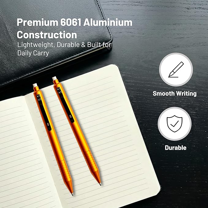 Everyman Taipan Orange Grafton Mechanical Aluminum Pencil, Premium 0.5mm Lead Writing, Drawing & Sketching, ideal for Professionals, Students and Architects & EDC Pencil