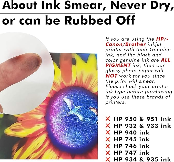 Koala Glossy Inkjet Photo Paper 5X7 Inches 48lb 100 Sheets Professional Glossy Photographic Paper Compatible with Inkjet Printer Use DYE INK 180GSM