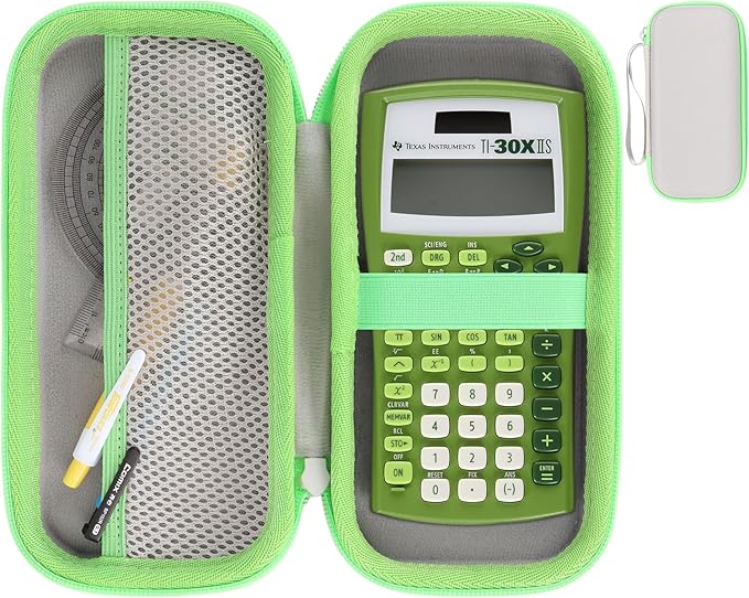 Hard Case Replacement for Texas Instruments TI-30XIIS TI-30XS TI-30Xa TI-36X Pro Scientific Calculator Case Only (Lime Green + Off White Case)
