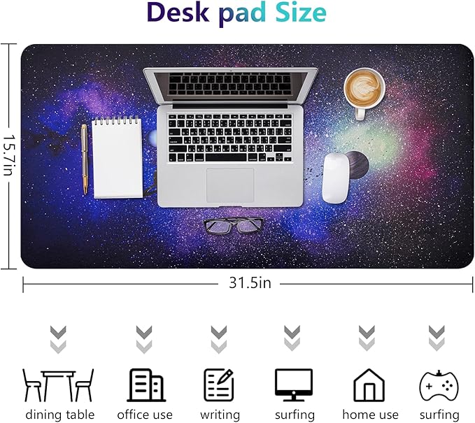 Desk Mat, Desk Pad Dual Sided Desktop Mat for Office and Home,Desk Organization and Accessories - Ideal for Large Mouse Pad and Desk Mats on Top of Desks (Solar System 31.5"x 15.7")
