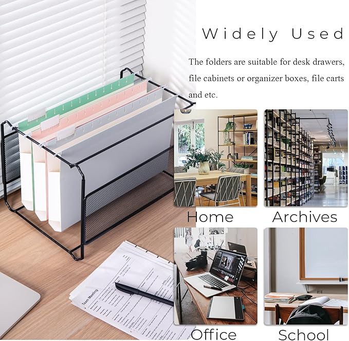 Y YOMA Legal Size - 6 Pack Extra Capacity Hanging File Folders Accordion Decorative Reinforced File Folder Cute Colored Expandable Folder for Office Home with 1/5-Cut Adjustable Tabs, Pastel Color