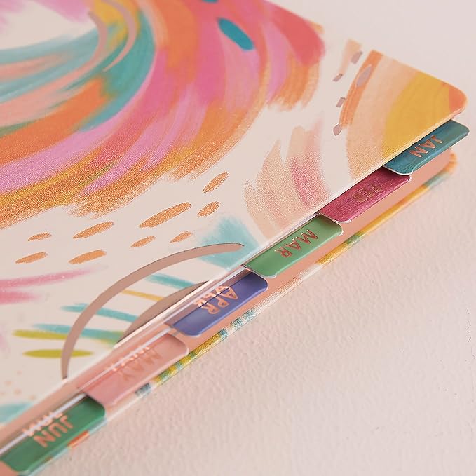 Erin Condren Designer Accessories - Monthly Adhesive Tabs, Metallic, Multicolored Brushstroke (Set of 12). Great for Organizing and Sorting in Planners, Agendas, or Notebooks by Month