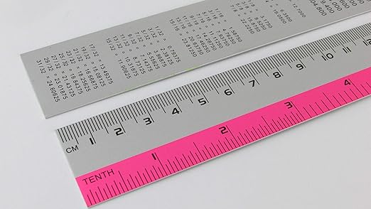 8 Inch / 20 cm Assorted Color Aluminum Ruler in Inch and CM Scale with Hanging Hole | Pack of 6
