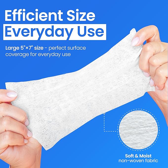 Safe n’ Simple Resealable Adhesive Remover Wipes for Skin - 50 Large 5"x7" No Sting Alcohol Free Medical Adhesive Remover Pads for Ostomy, Stoma Care - Gentle Adhesive Removal Wipes for Bandages, Tape