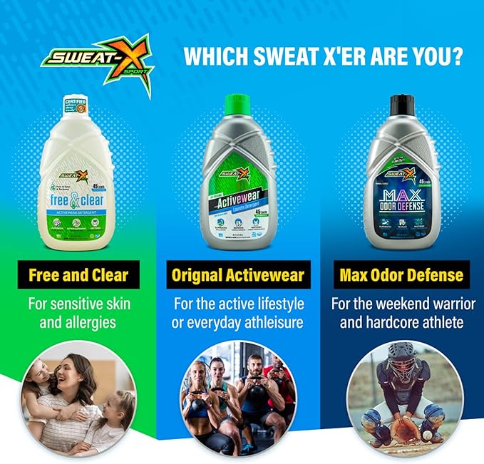 Sweat X Sport Extreme Laundry Detergent, High Performance Sports Wash for Activewear and All Fabrics - 2 Pack