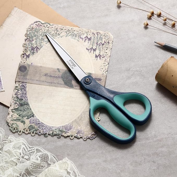 LIVINGO Titanium Scissors All Purpose - 3 Pack 8.5” Sharp Stainless Steel Heavy Duty Shears for Office Home Crafting Cutting Paper Fabric