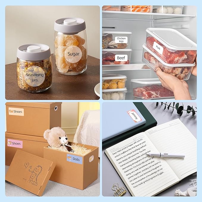 PUQU Q1 Label Maker Machine with 40x30mm Tape, All Free APP with 1000 Icons and 200 Templates, 2 Inch Portable Bluetooth Label Printer for Address, Barcode, Cable, Jewelry, Organizing, Storage, White