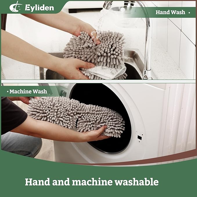 Eyliden Flip Dust Mop, Dual-Sided - One Side for Scrubbing, One Side for Dusting - Wet Dry Microfiber Mops for Hardwood Tile Laminate Ceramic Marble Floor Cleaning, 2pcs Reusable Pads