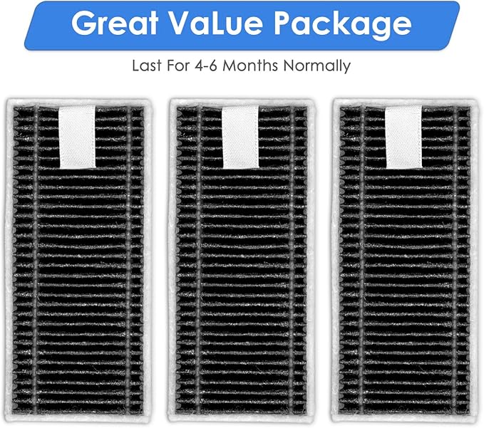 (3 Pack) X9 Pro Omni Replacement HEPA Filters Compatible With ECOVACS DEEBOT X9 Pro Omni, T80 Omni, X8 Pro Omni, X11 OmniCyclone, X11 Pro Omni Robot Vacuum Cleaner, Filters Accessories Kit, Filter Kit