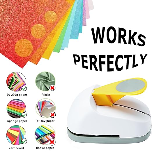 Craft Lever Punch 3/8+5/8+1 inch Circle Punch DIY Handmade Paper Punch 3/8+5/8+1 inch Single Hole Punch 3pcs