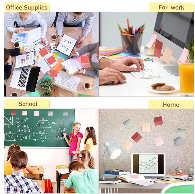 Thenshop 60 Packs Sticky Notes Bulk 3x3 Inches Colorful Self Stick Note Pads Paper Memo for Office School Notebook Supplies, 60 Pads, 50 Sheets/pad(Morandi Color)