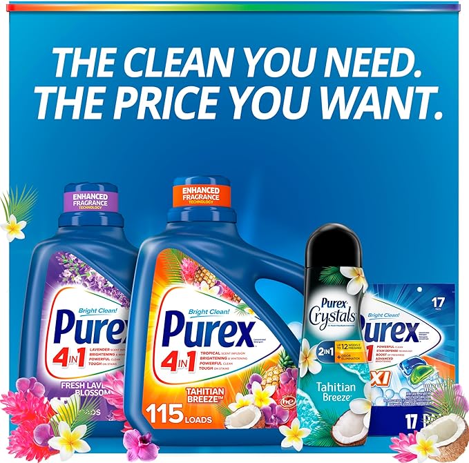 Purex Liquid Laundry Detergent, Tahitian Breeze, 150 oz (100 loads)