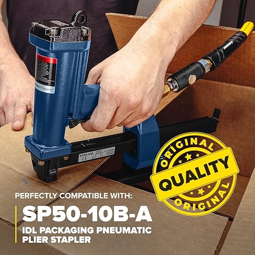 IDL Packaging Heavy Duty Staples for Pneumatic Stapling Plier SP50-10B-A - 1/2" x 5/8" x 0.128" High-Tensile Stainless Steel (1 Box, 2500 pcs) for Industrial Stapler