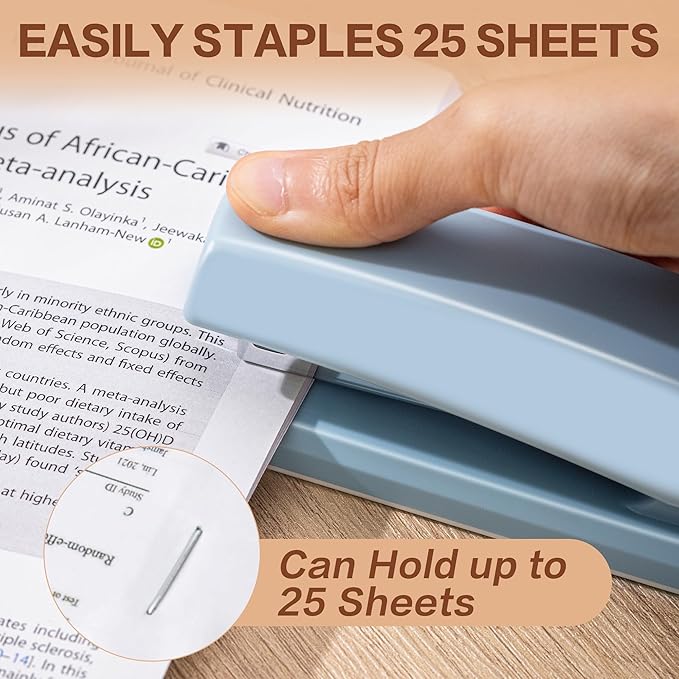 Deli Stapler, 12 Pack Staplers with 12000 Staples and 12 Staple Removers, Staplers for Desk, 25 Sheet Capacity, Blue