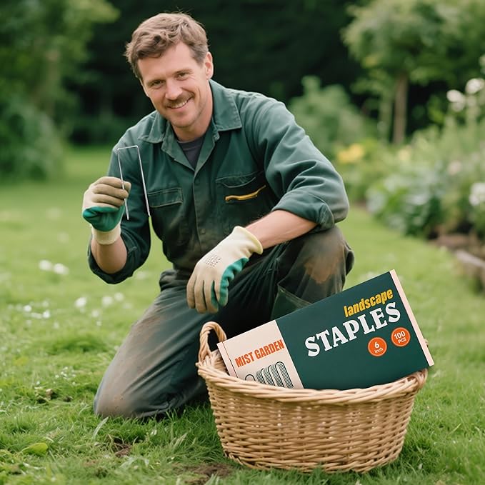 Mist Garden 6" Heavy Duty Landscape Staples - 100 Pack, 11 Gauge Galvanized Steel Garden Stakes for Weed Barrier Fabric, Ground Cover, Netting & Fence Anchoring (Durable Rust-Proof Design)