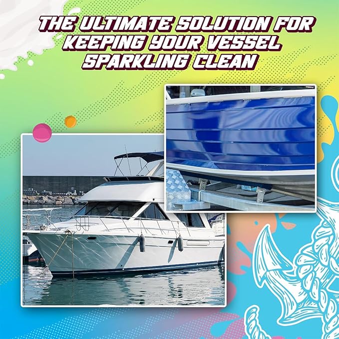 Salty Captain Boatie Wash N Wax - (Bubble Gum Scent) Foaming Car & Boat Wash and Wax Concentrate, Cleans Away Salt, Marine Residue, Dirt | pH Balanced