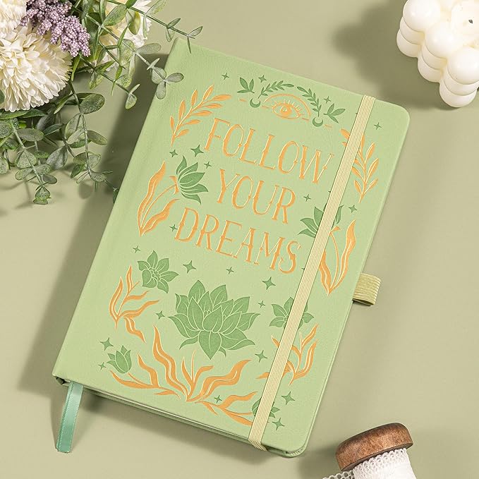 Bullet Dotted Notebook for Women Men, 190 Numbered Pages Journal, A5 Butterfly Floral Journals for Writing, Aesthetic Notebooks, Work School Note Taking, 5.4" x 8.4"