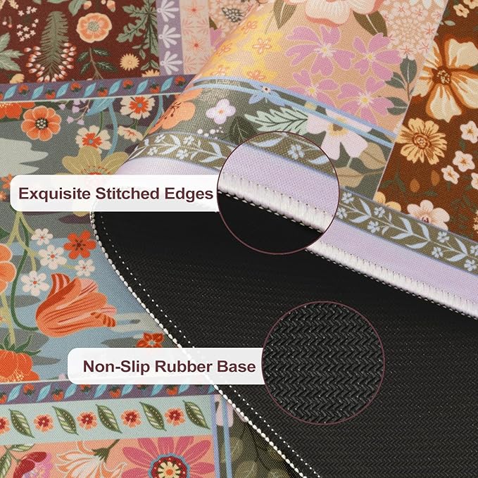 HAOCOO Brown Desk Matt for Desktop, Non-Slip Large Desk Pad Mat with Stitched Edges, Keyboard Mats for Desk, Water-Resistant Large Mouse Pad for Office, Gaming