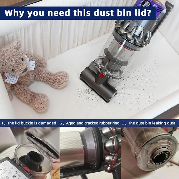 Dust Bin Lid Replacement for Dyson V6 DC58 DC59 DC62 DC72 DC74 Vacuum Cleaner, Dust Bucket Accessaries (for Bin Lid V6)