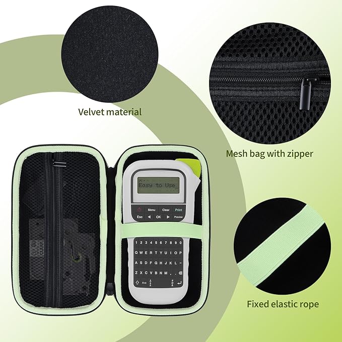 Case Compatible with Brother P-Touch PTH110 / PTH111 Pro / PTE110 Portable Monochrome Label Maker (Black)