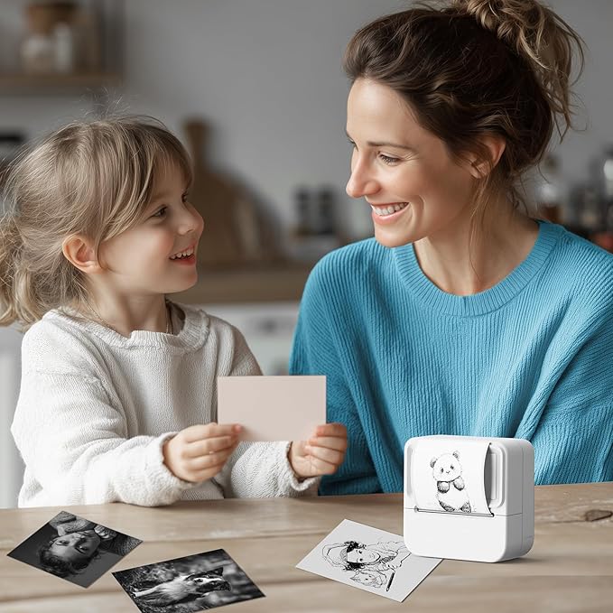 Bluetooth Sticker Printer with 1 Roll of Sticker Paper, Y2C Mini Sticker Maker Machine, Pocket Thermal Label Maker Machine with Tape for DIY, Notes, Label – Ideal Gift for Kids&Student, White