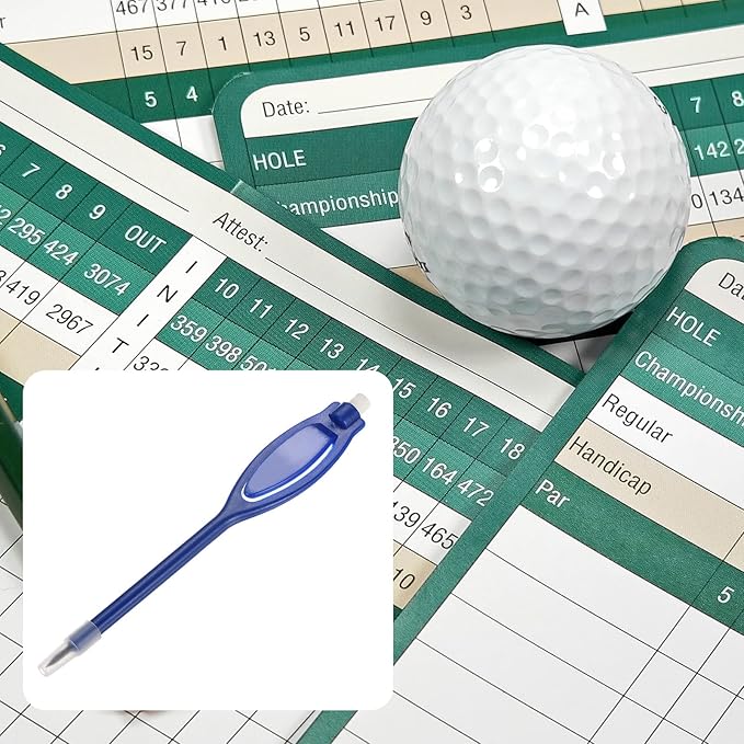 Golf Scoring Pencils with Eraser - Golf Marker Pens, Oval Handle with Clip, Apply to Golf Events