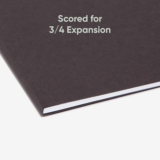 Smead Standard Hanging File Folders, 25 Count, Black, 1/5-Cut Adjustable Tabs, Letter Size (64062)