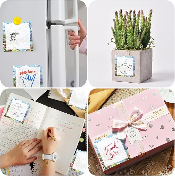 Sticky Notes, 2 Pads, 3x3 inches, Cute Colorful Fun Self-Stick Note Pads, Easy Post, Strong Adhesive Notepad Cartoon Mountain Landscape